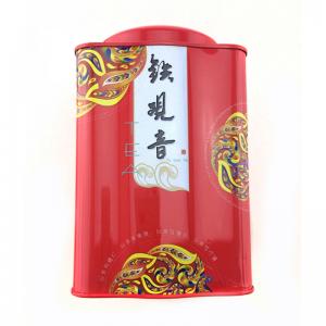 Tradycyjna kwadratowa puszka chińskiej herbaty z podwójną pokrywką